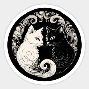 Yin Yang Cats Cat Lovers Gift Sticker